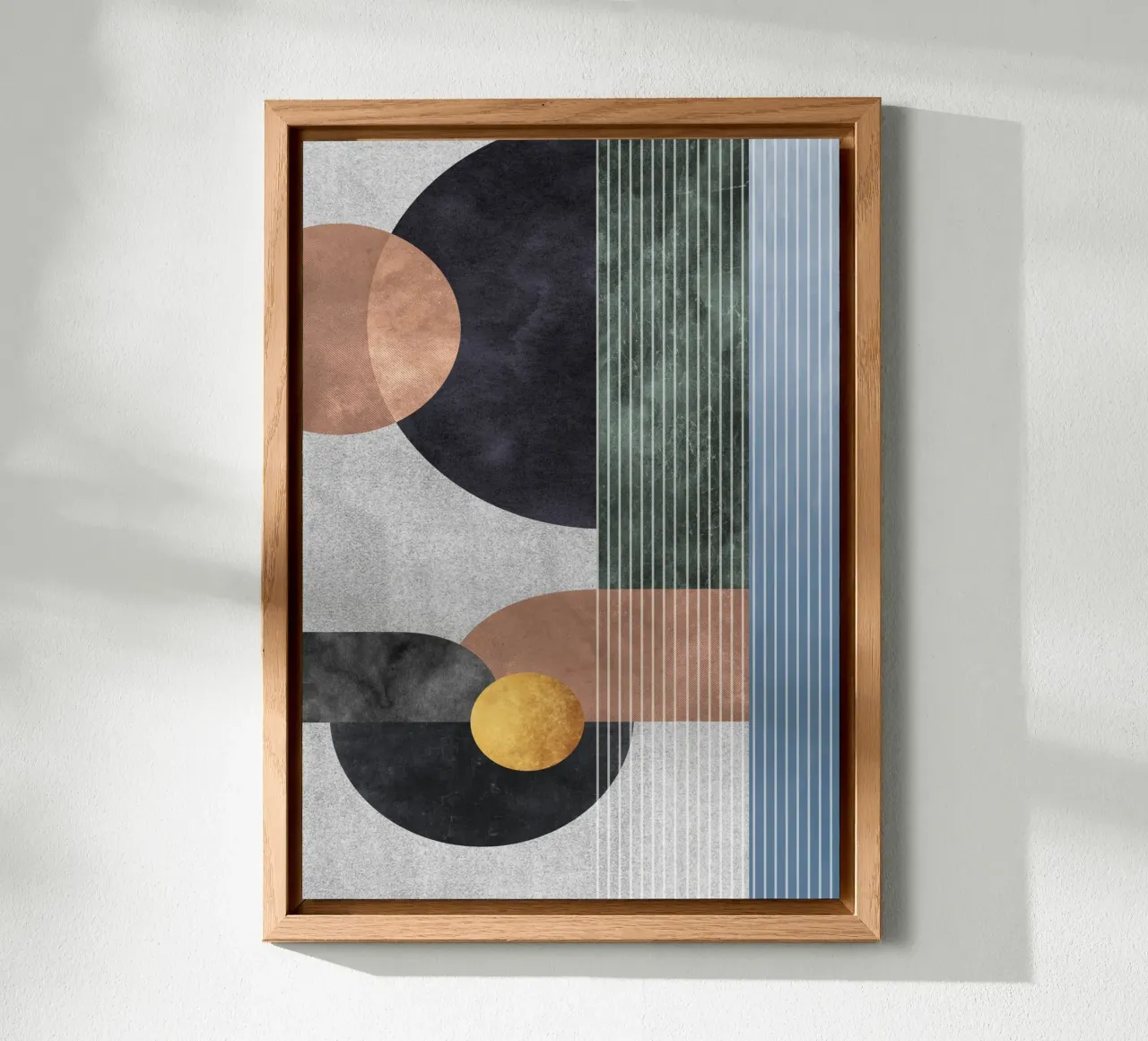 abstract art golden circles alluminio dibond da vintageshop