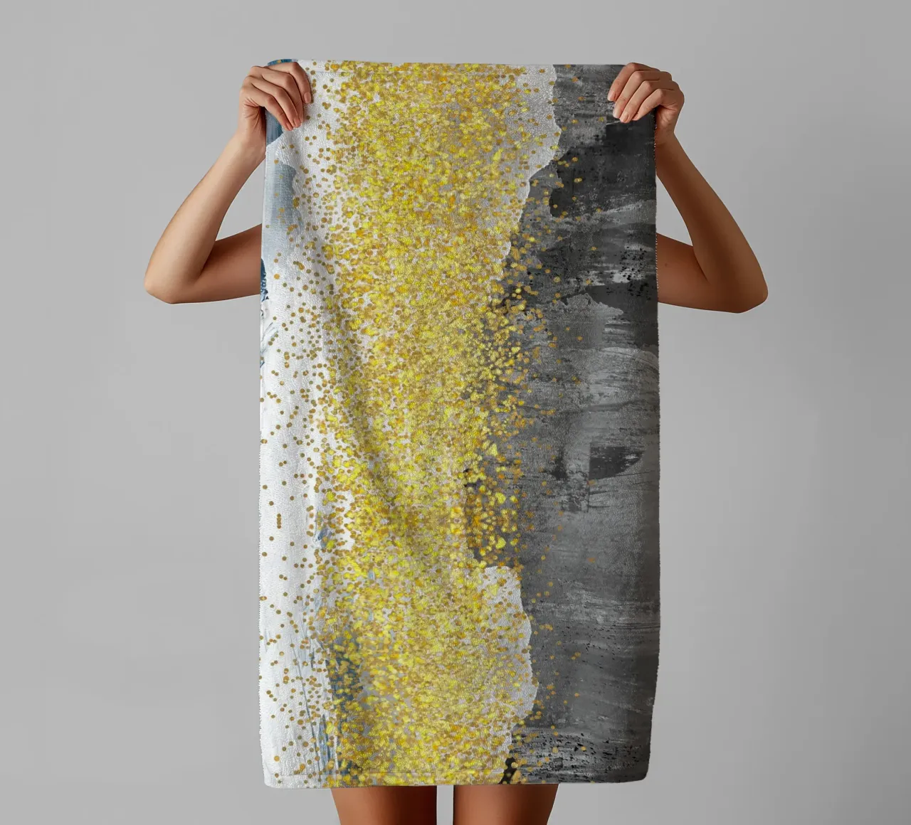 abstract art gray texture towel by vintageshop