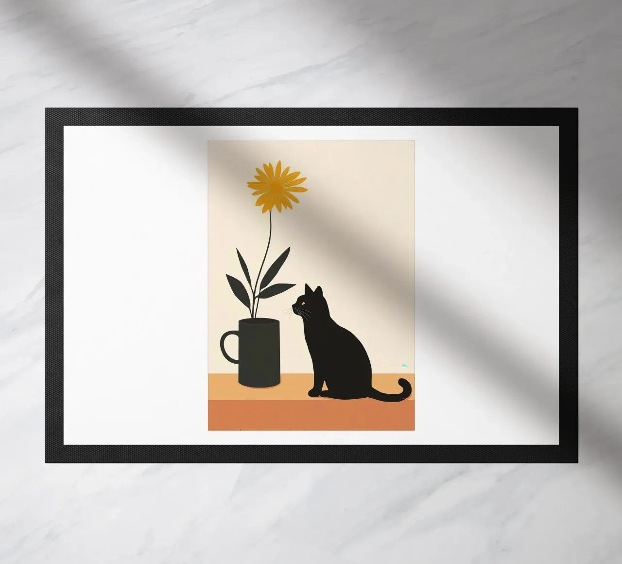 Gatto e fiore zerbino da Manuela