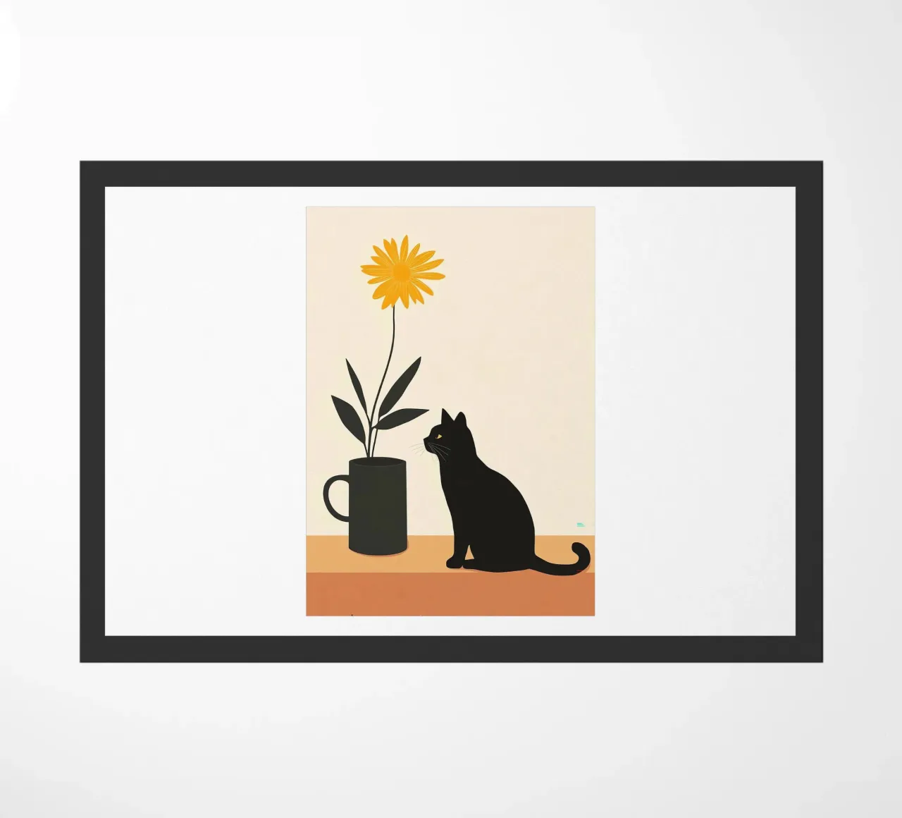 Gatto e fiore zerbino da Manuela