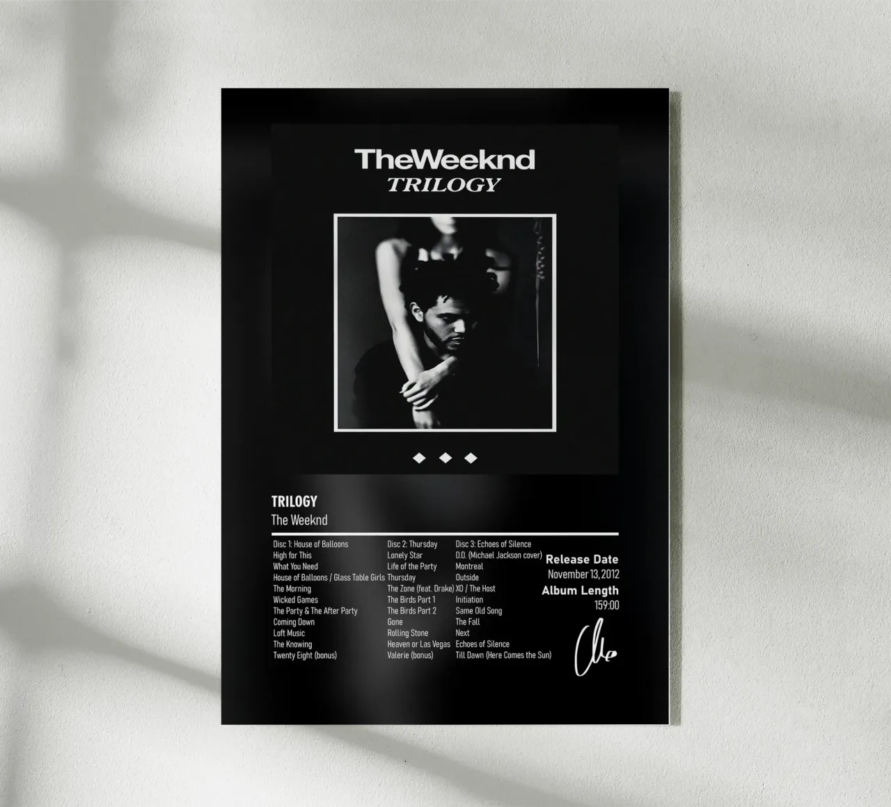 Trilogy (2012) by The Weeknd plexiglass da DGUnder
