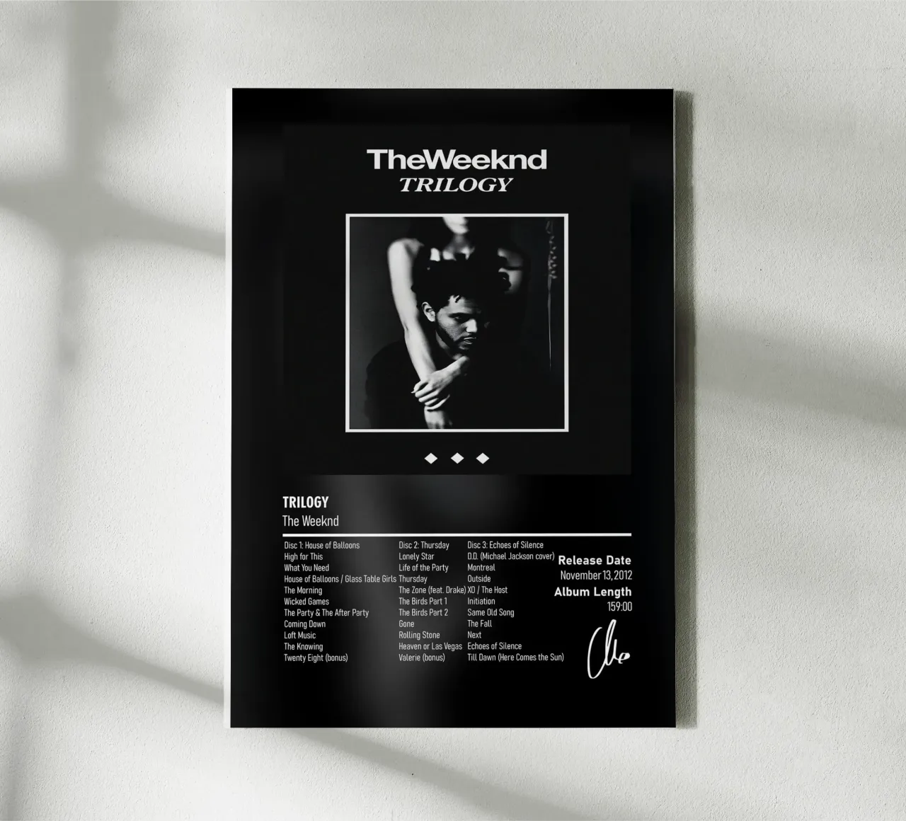 Trilogy (2012) by The Weeknd tela con Cornice a cassetta da DGUnder