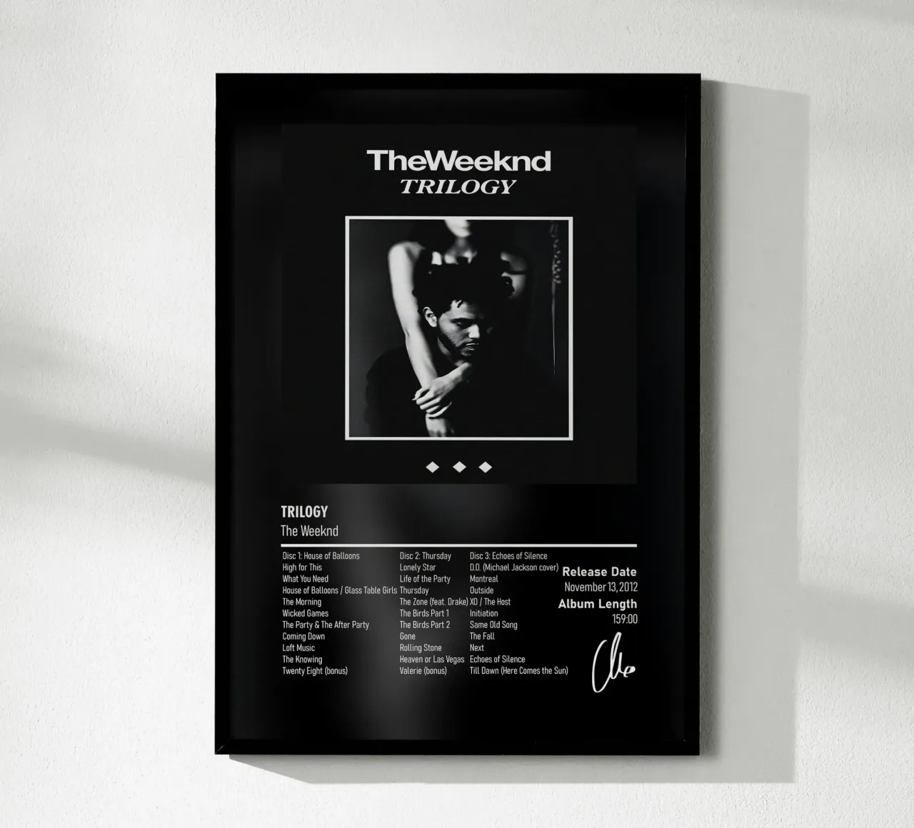 Trilogy (2012) by The Weeknd carta hahnemühle da DGUnder