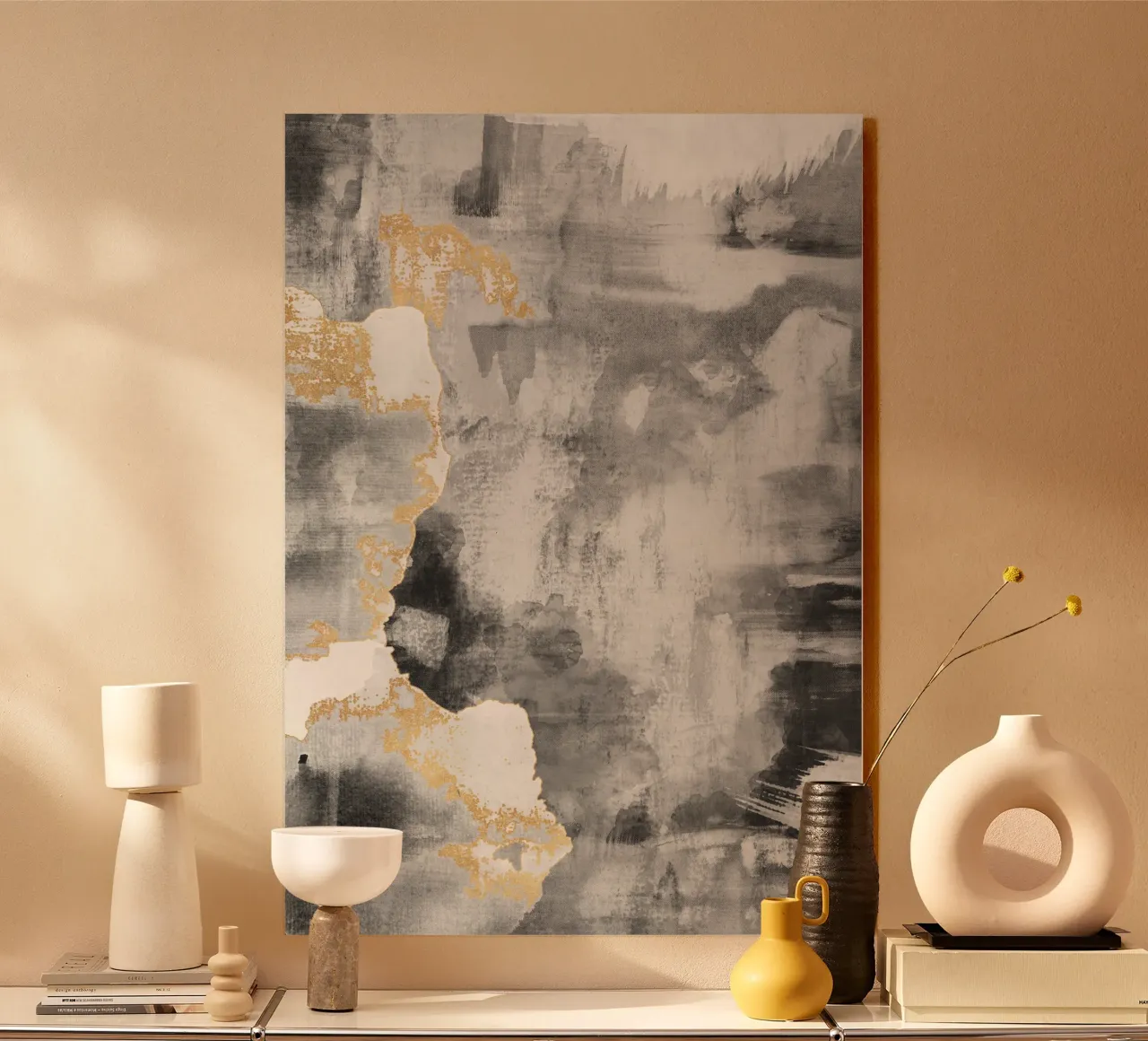 abstract art gray texture and white 2 plexiglass da vintageshop