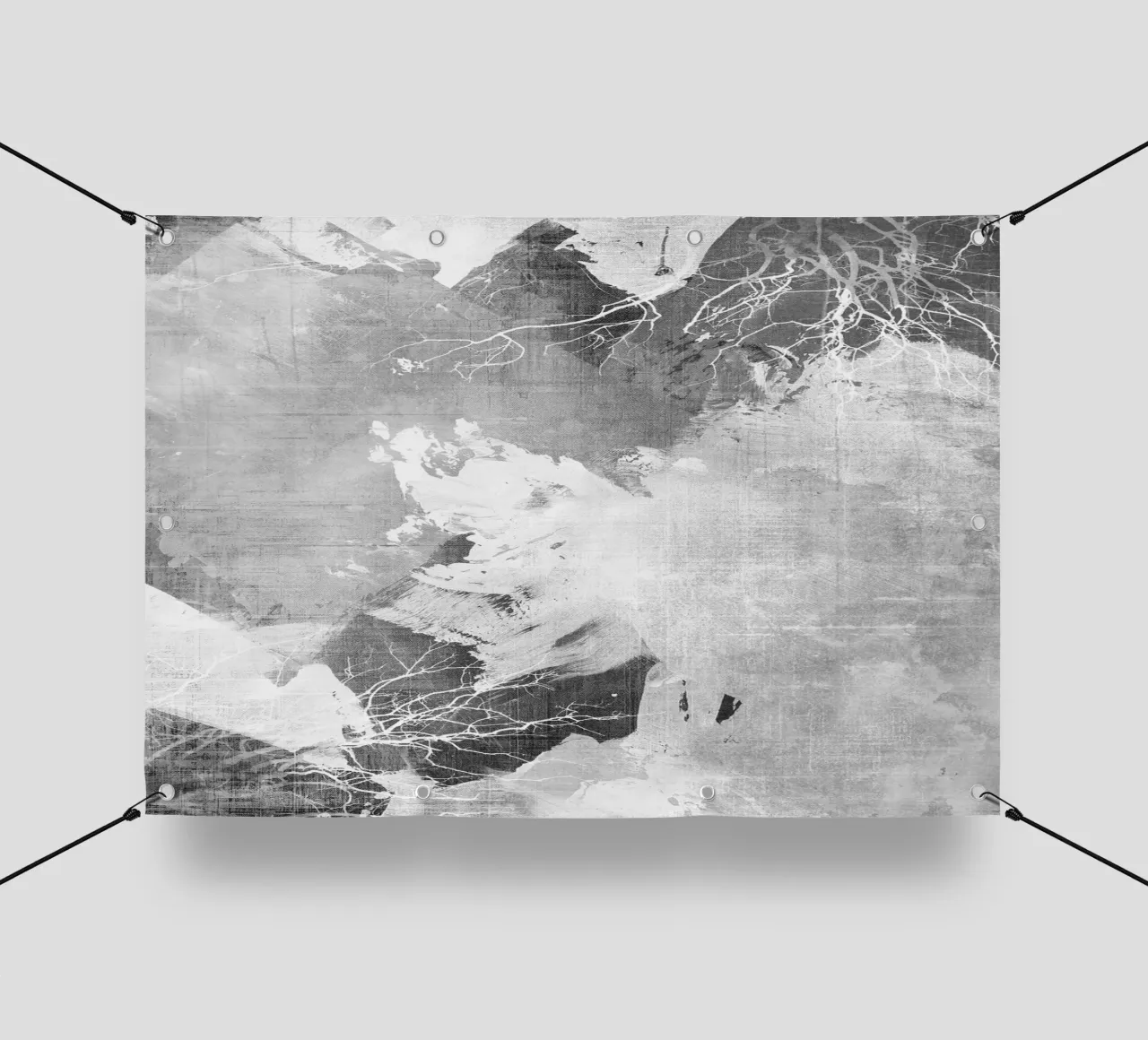abstract art gray texture and white 3 telo in pvc da vintageshop