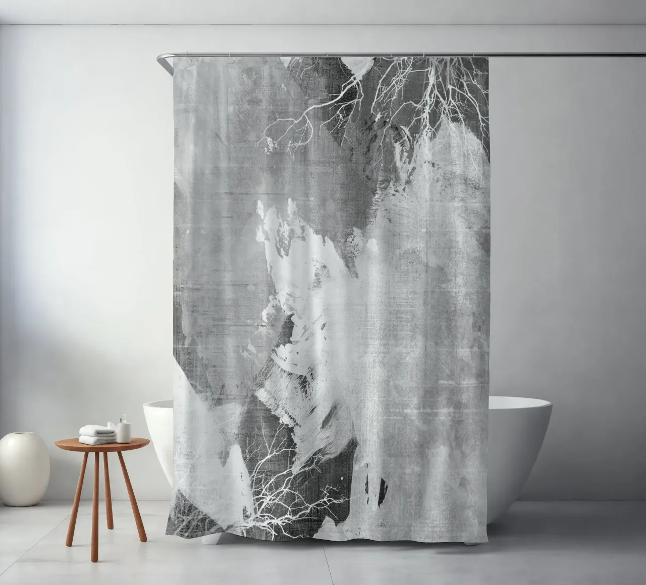 abstract art gray texture and white 3 tenda da doccia da vintageshop