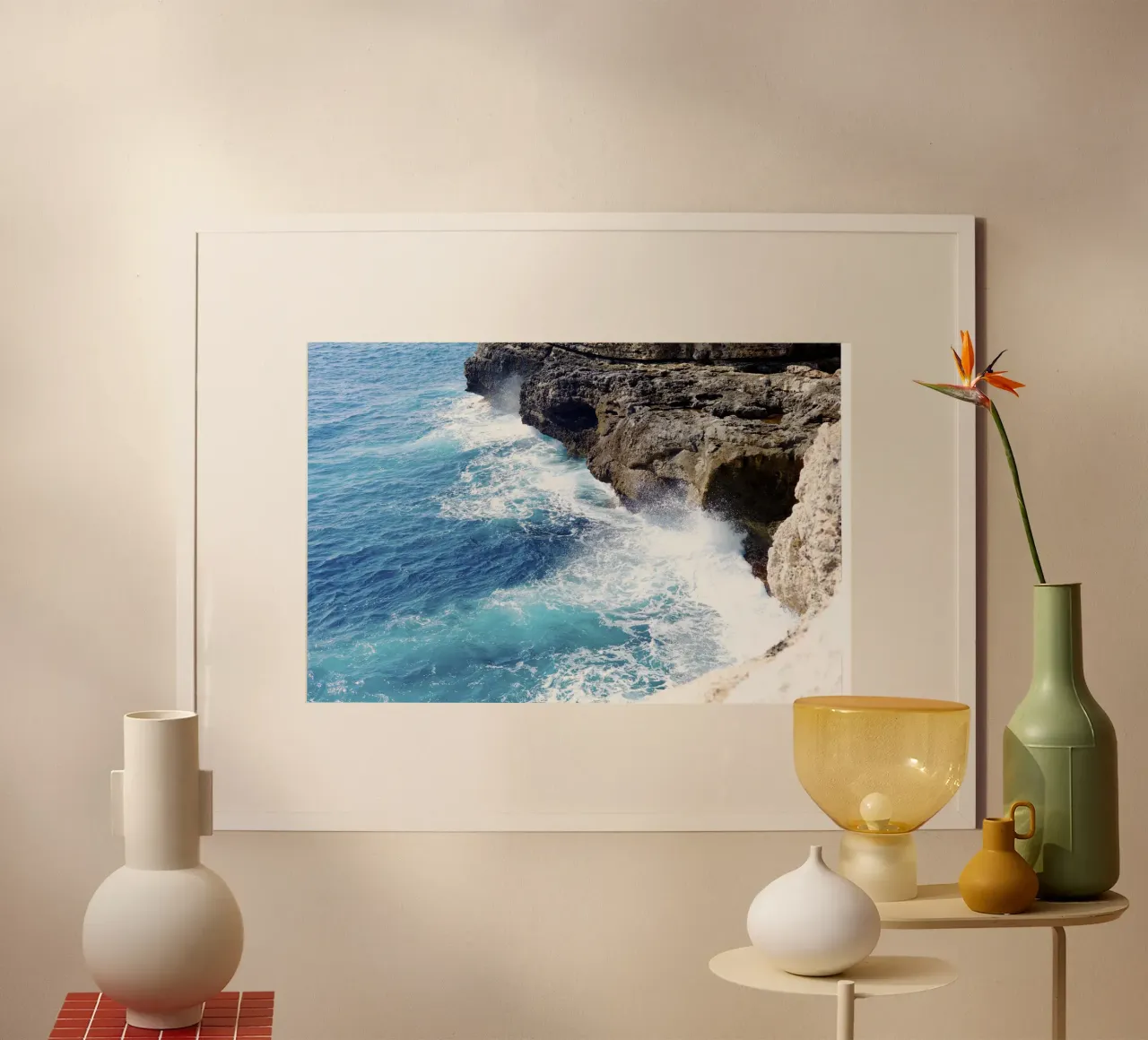 Silenzio d'acqua salata poster con telaio in plastica da PhotoVibe Decor