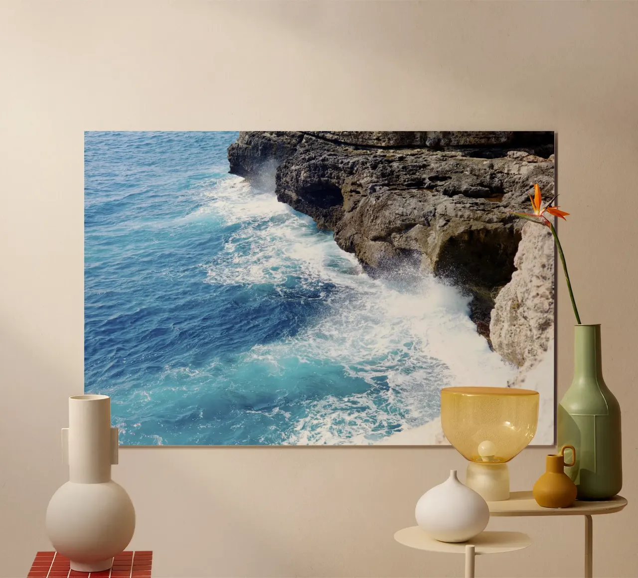 Silenzio d'acqua salata poster con telaio in plastica da PhotoVibe Decor