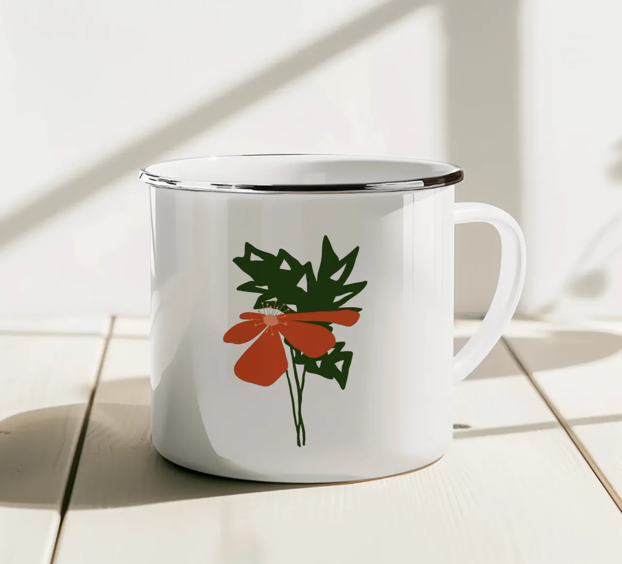 Bold blossom green leaves tazza in smalto da TijanaArtStudio88