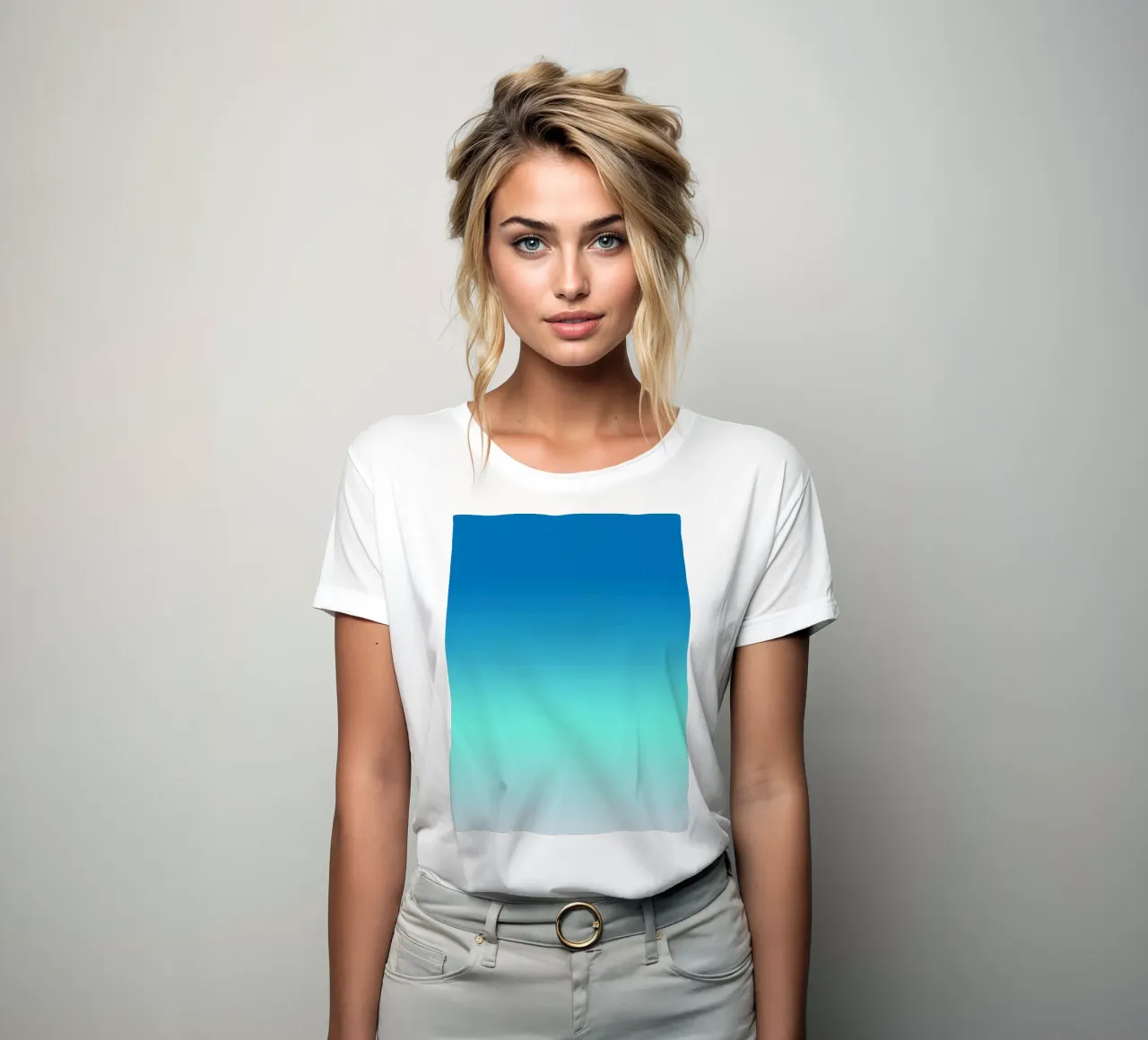 Rustgevend blauw kleurverloop - abstracte achtergrond dames t-shirt getailleerd van Abstract and Patterns