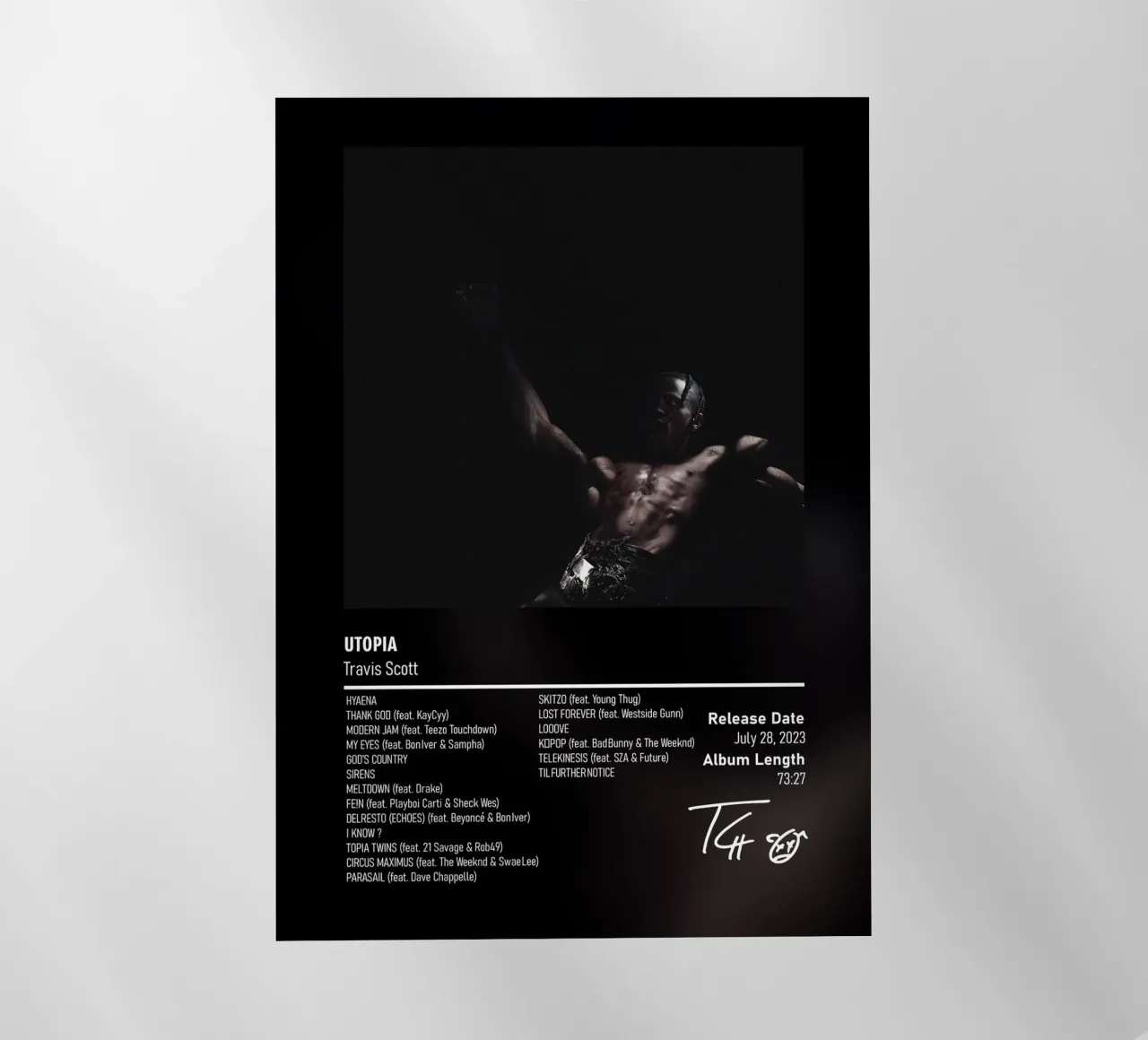 UTOPIA (2023) by Travis Scott pellicola backlit da DGUnder