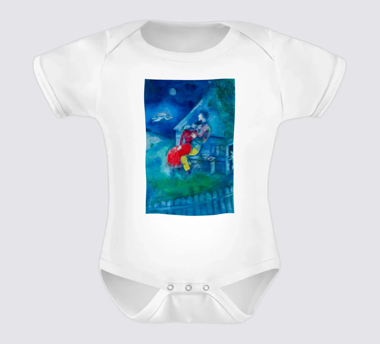 Das Liebespaar von Marc Chagall Kurzarm Babybody von Classic Art Prints