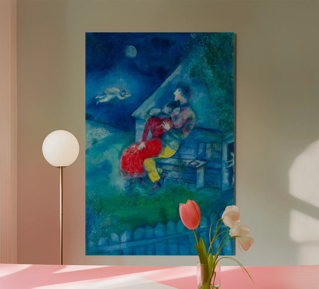 The Lovers by Marc Chagall alu-dibond by Classic Art Prints