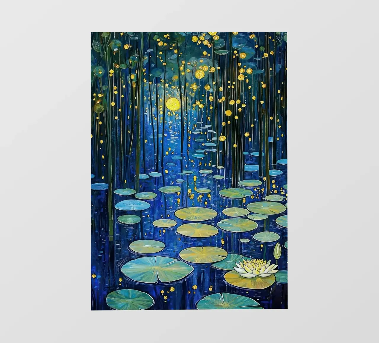 lilypads stagno acqua notte pellicola backlit da Harley Wood