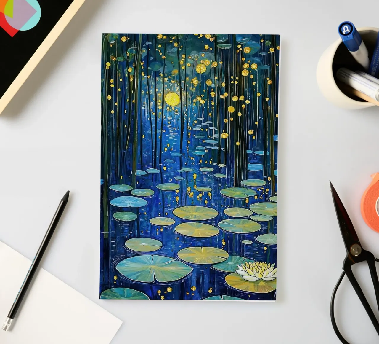 lilypads stagno acqua notte diario da Harley Wood