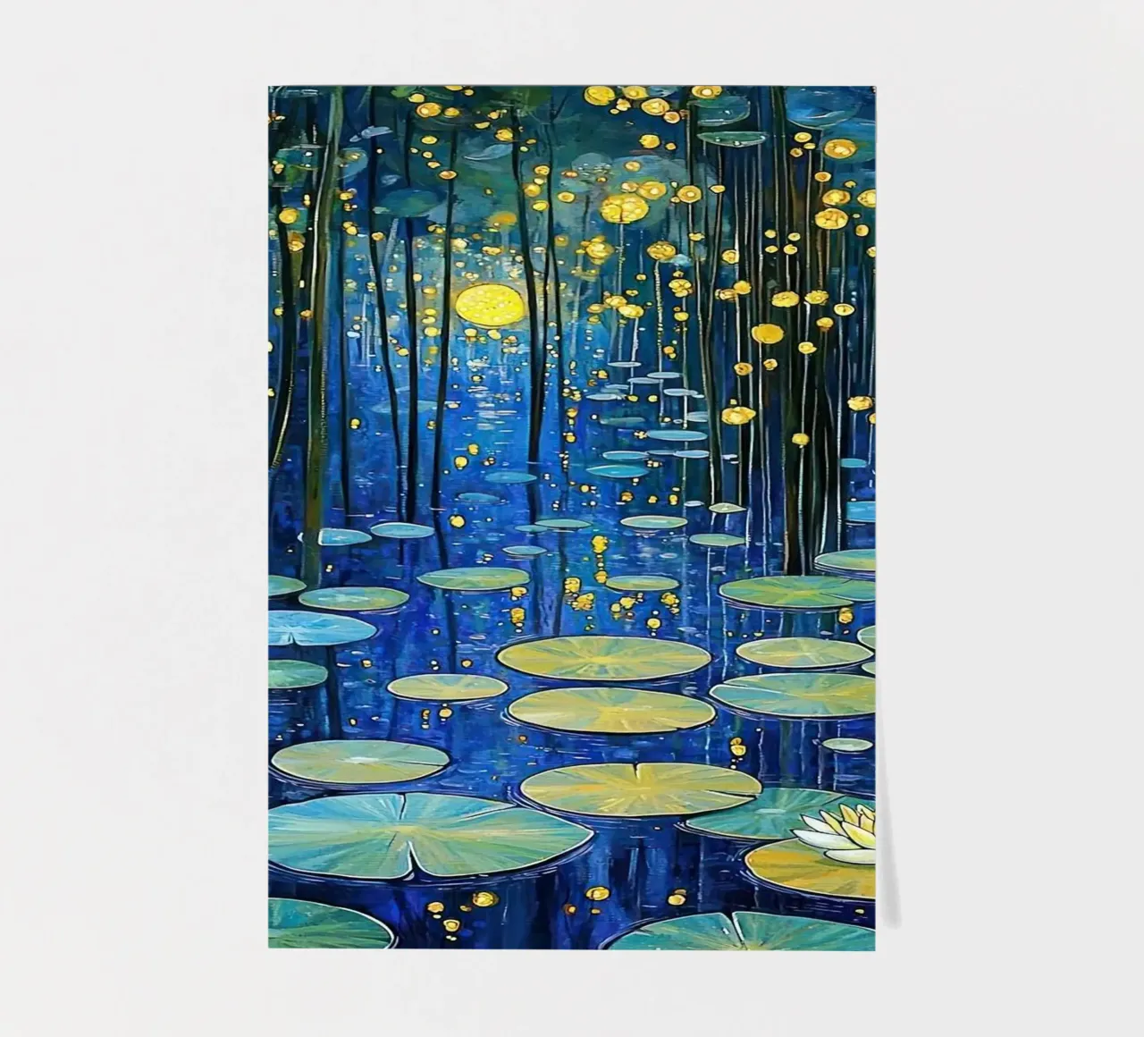 lilypads stagno acqua notte foglio adesivo da Harley Wood