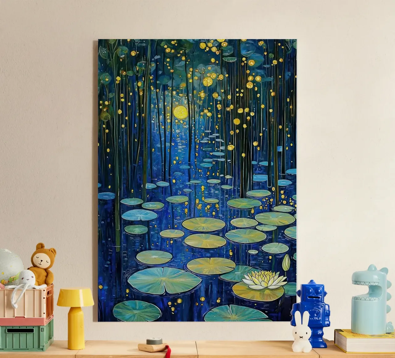 lilypads stagno acqua notte plexiglass da Harley Wood