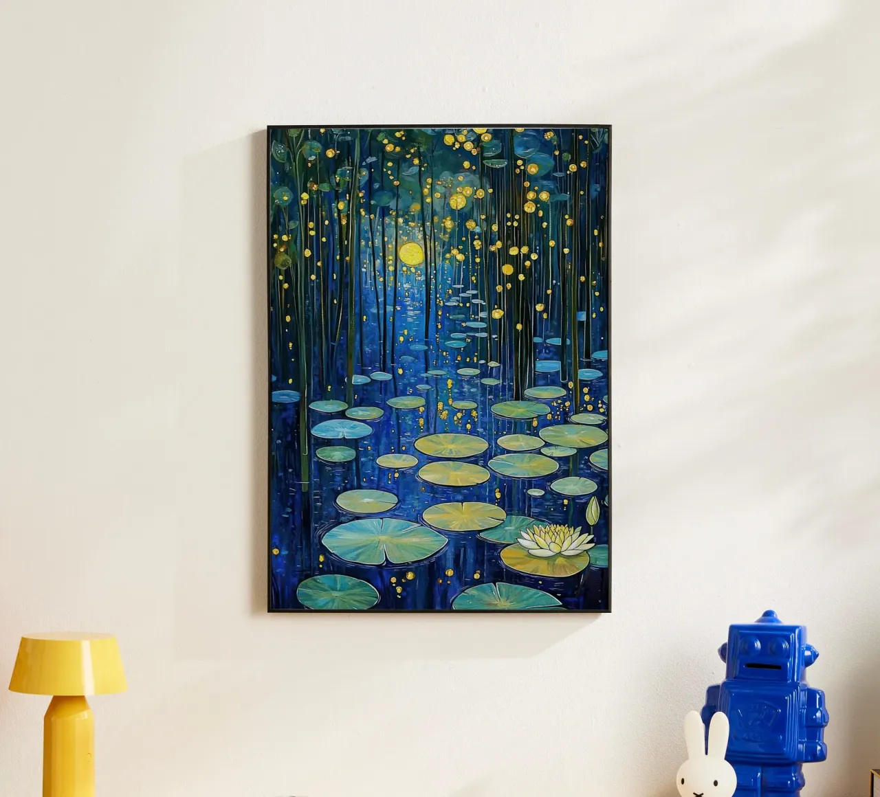 lilypads stagno acqua notte alluminio dibond da Harley Wood