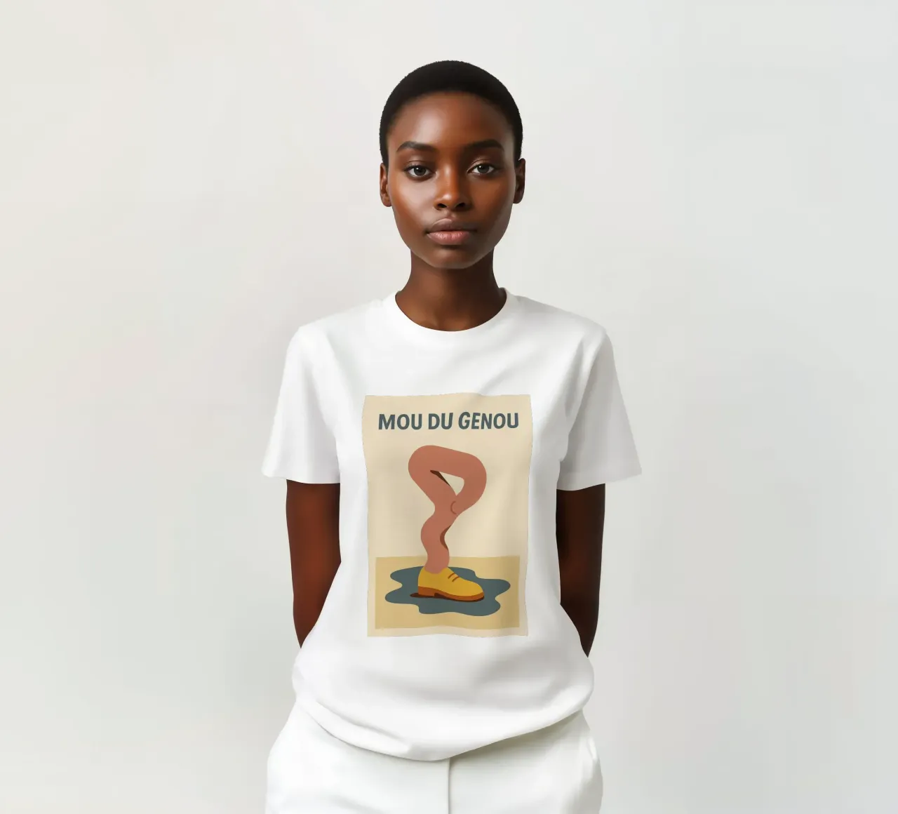 Soft in the knees - The poster that sets the tone with softness t-shirt by Art Typo Essentiel