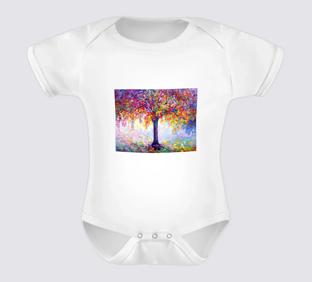 albero natura colorata body neonato maniche corte da Harley Wood