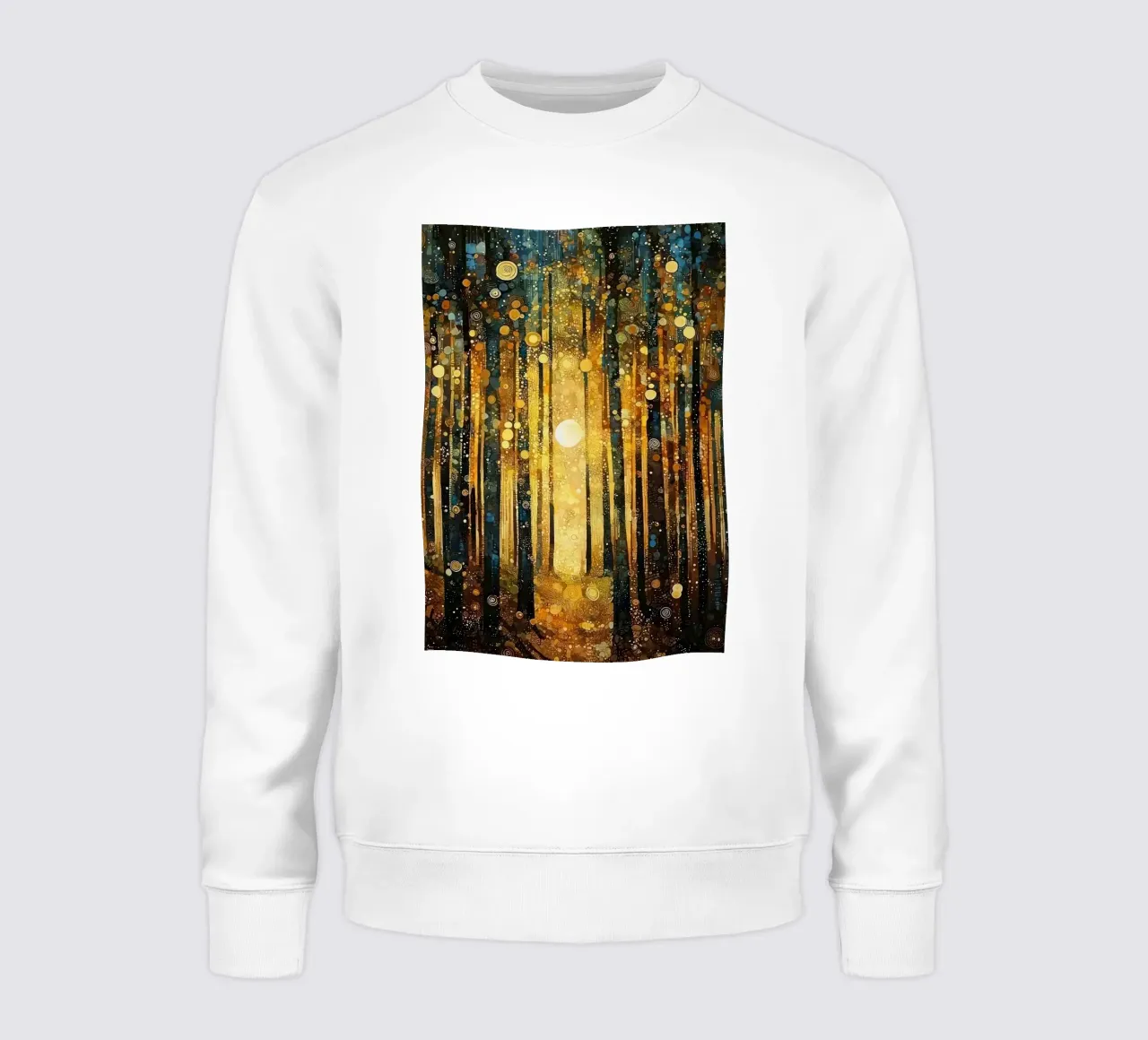 foresta alberi sole luce felpa da Harley Wood