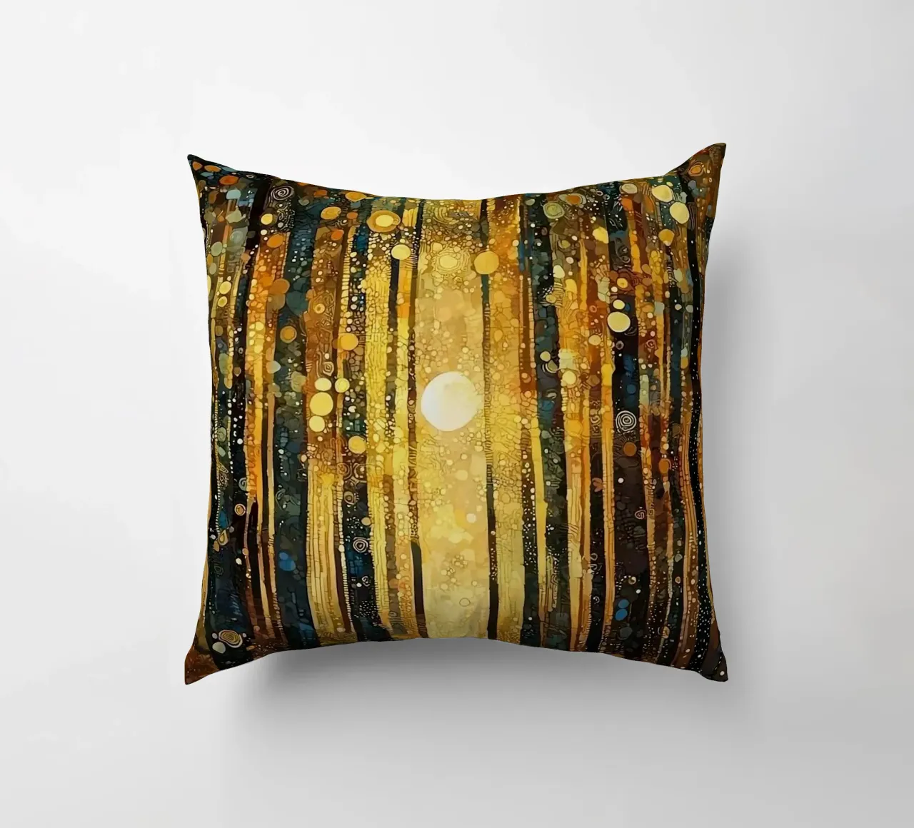 foresta alberi sole luce cuscino da Harley Wood