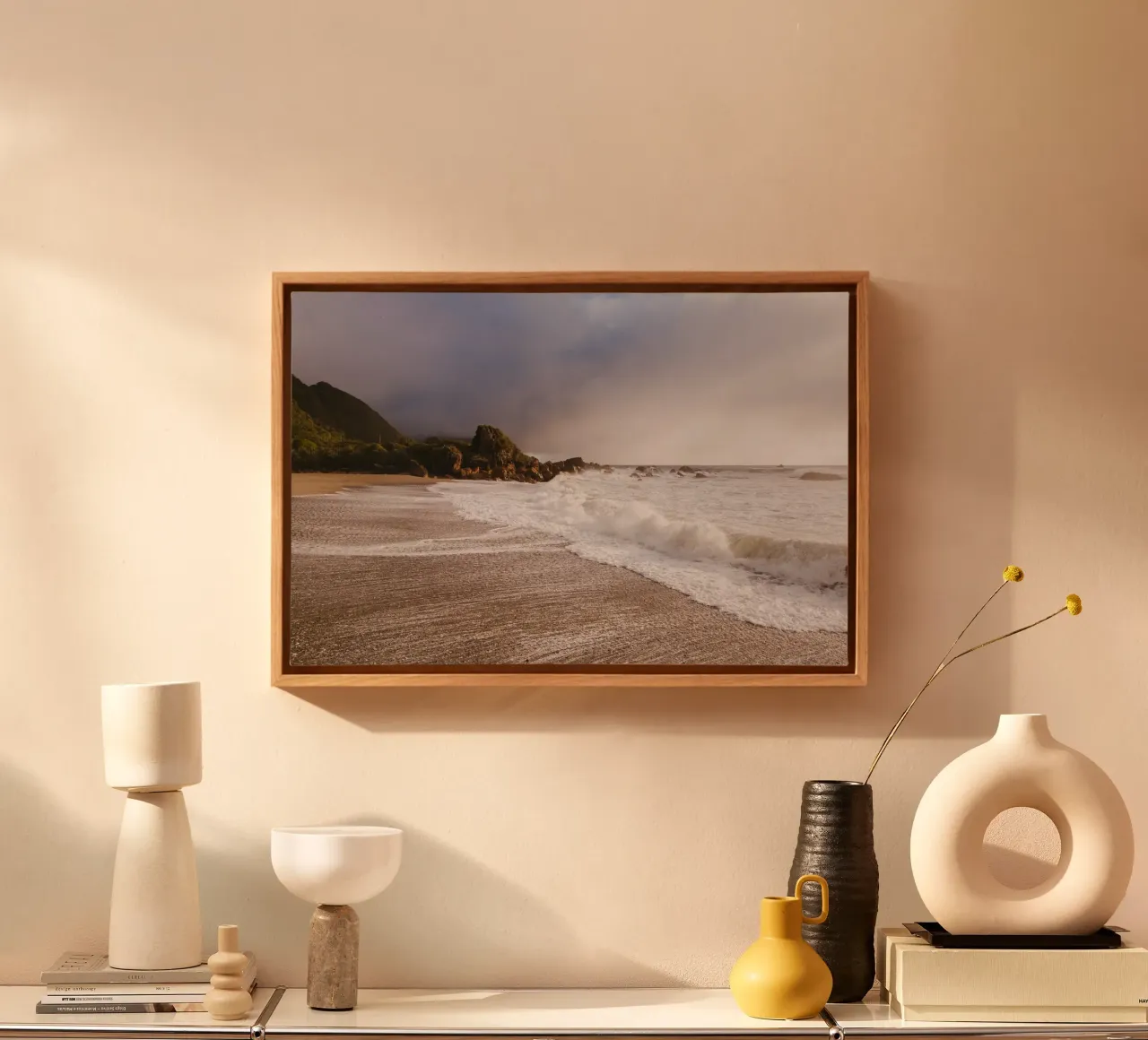 Maree di silenzio tela con Cornice a cassetta da PhotoVibe Decor