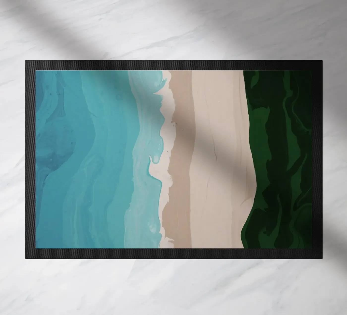 turquoise striped deurmat van prindy