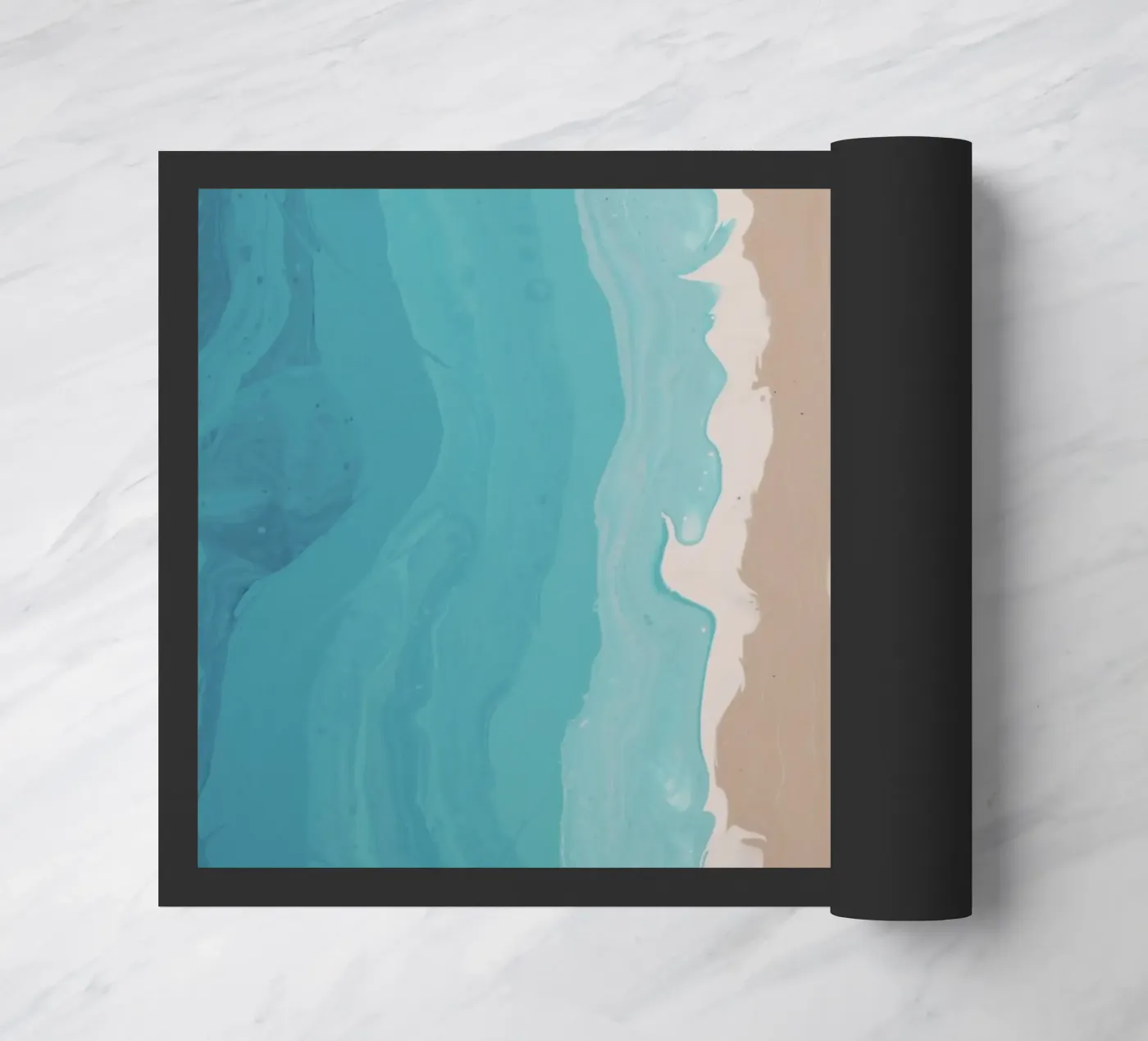 turquoise striped deurmat van prindy
