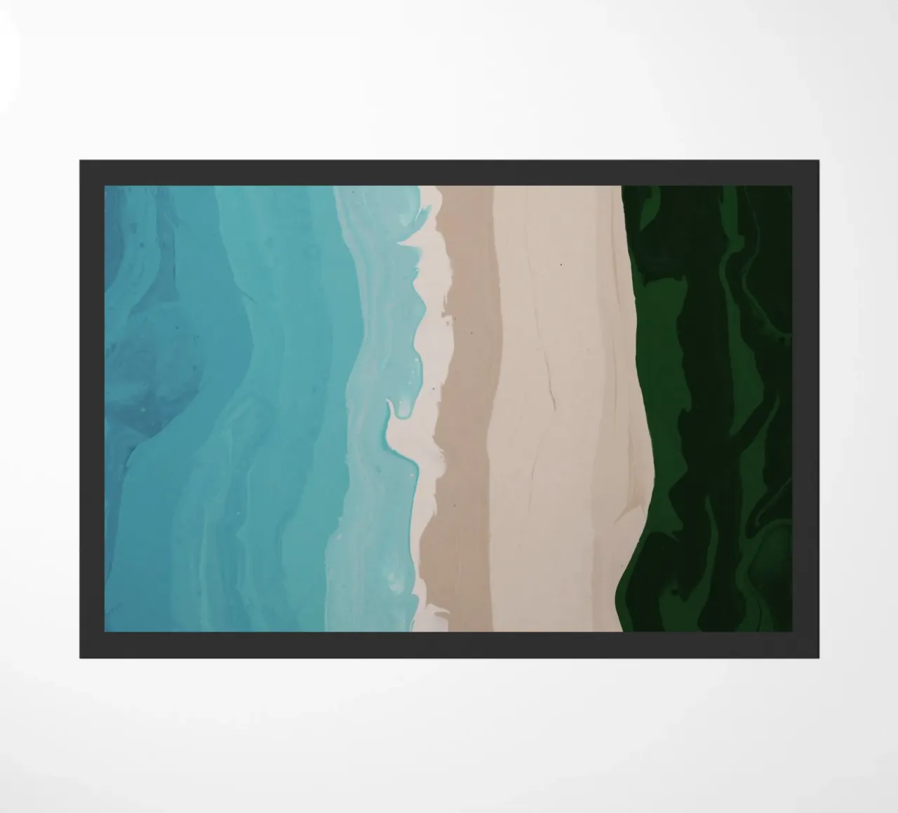 turquoise striped doormat by prindy