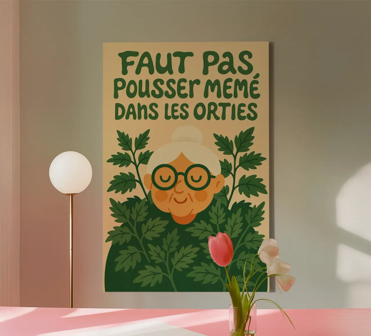 Don't push Granny into the nettles canvas by Art Typo Essentiel