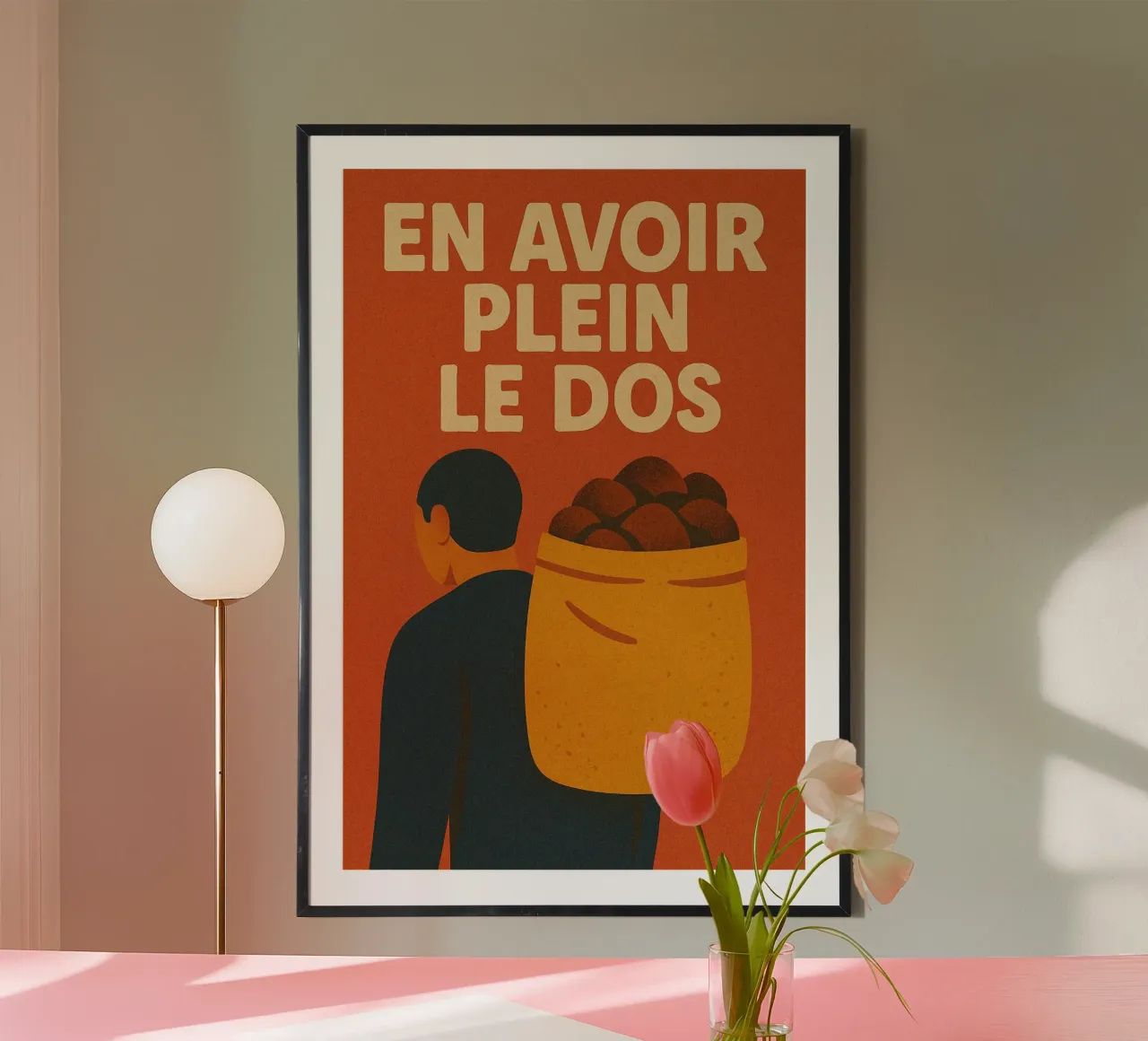 En plein le dos - Il manifesto che dice basta allo stile poster con telaio in alluminio da Art Typo Essentiel