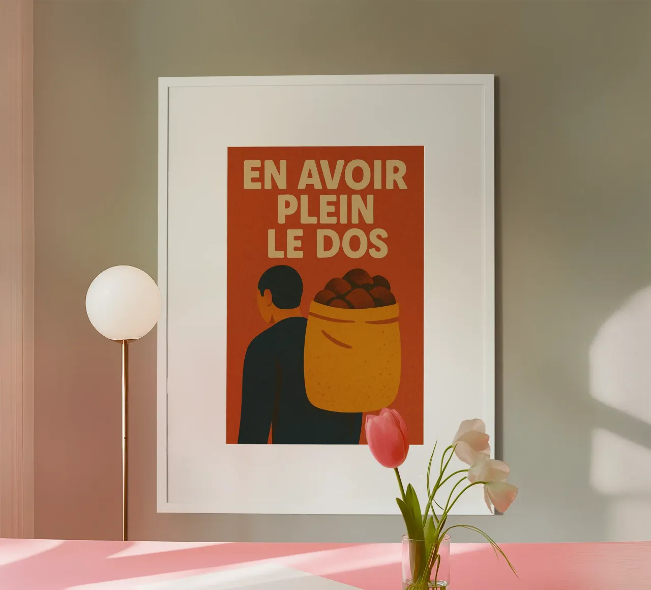 En plein le dos - Il manifesto che dice basta allo stile poster con telaio in alluminio da Art Typo Essentiel