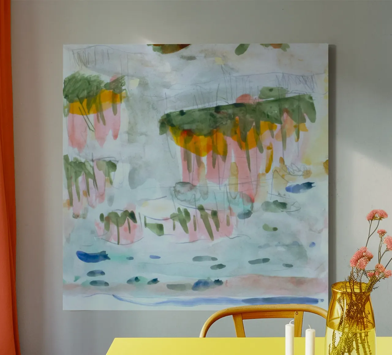 greenery lands tela con Cornice a cassetta da Histrol