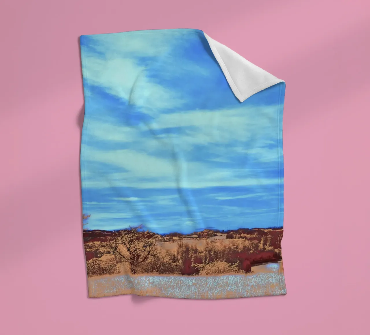 meadow grass river fleece blanket by prindy