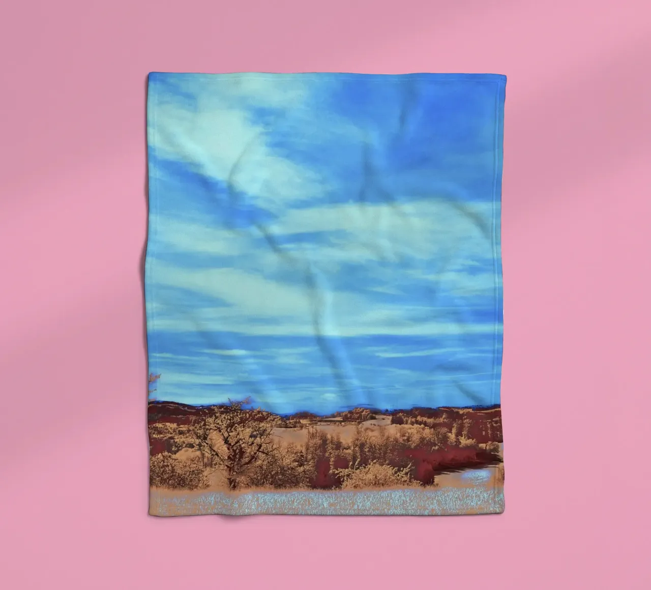 meadow grass river fleece blanket by prindy