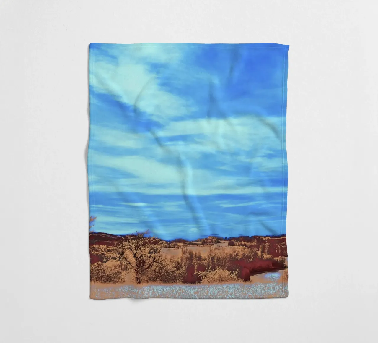 meadow grass river fleece blanket by prindy