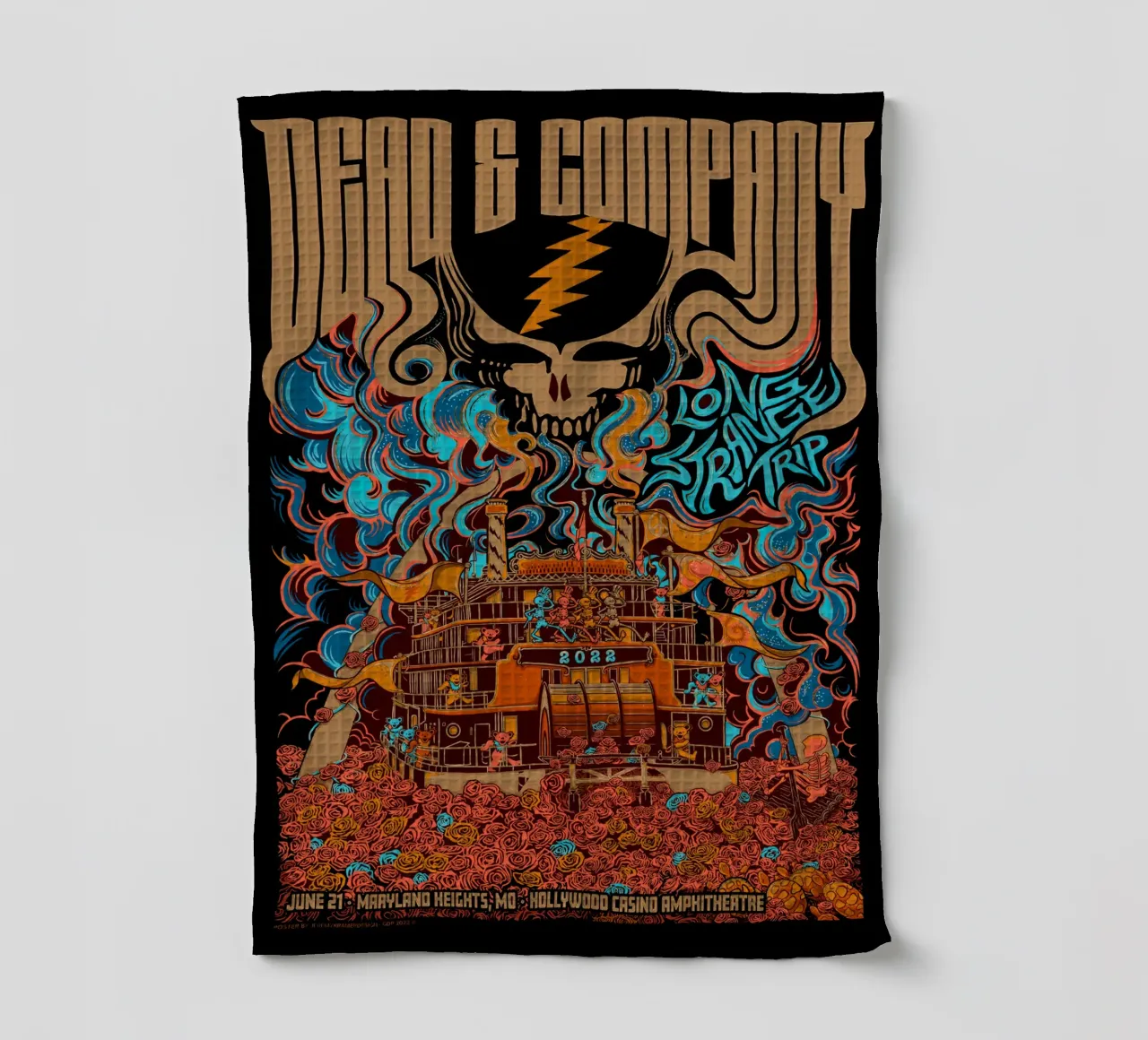 Hollywood Casino Amphitheatre St tea towel by martina