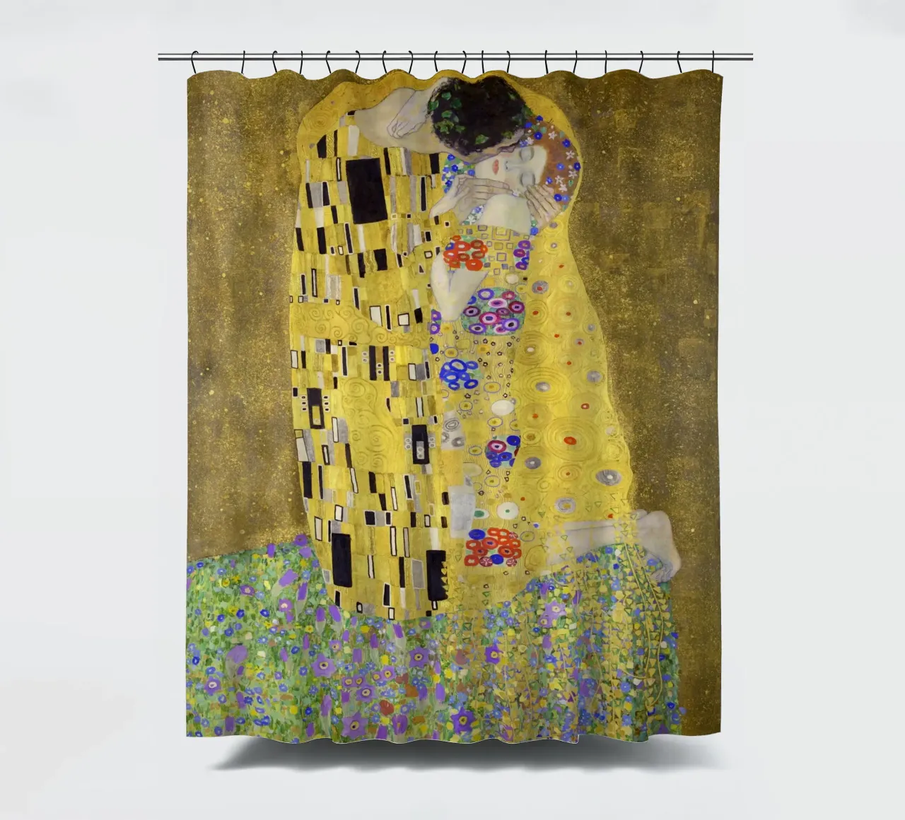 El beso (1907-1908) de Gustav Klimt cortina de baño de Art History