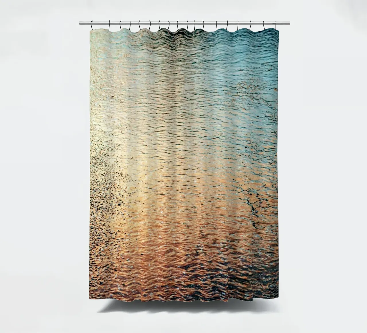 reflection sunset ripples shower curtain by twillight