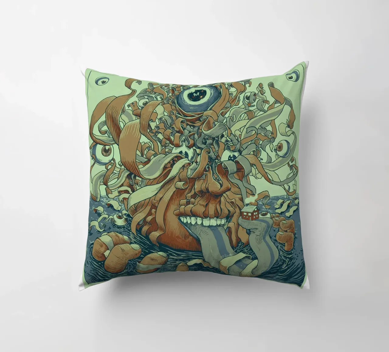 unravelling of pup the band 2022 decorative cushion by martina