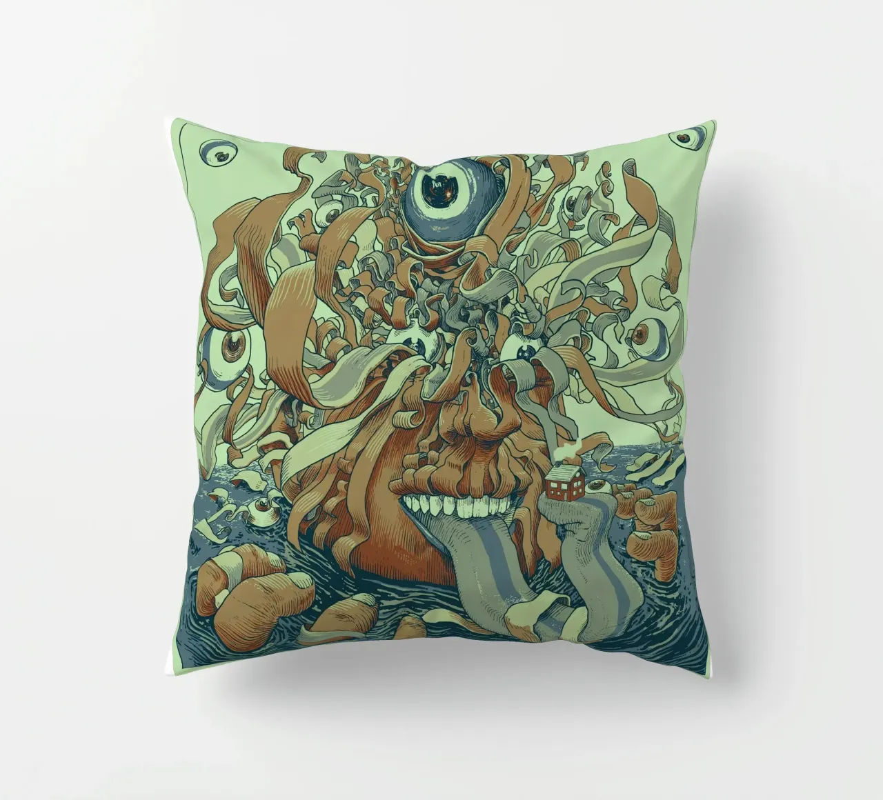 unravelling of pup the band 2022 decorative cushion by martina