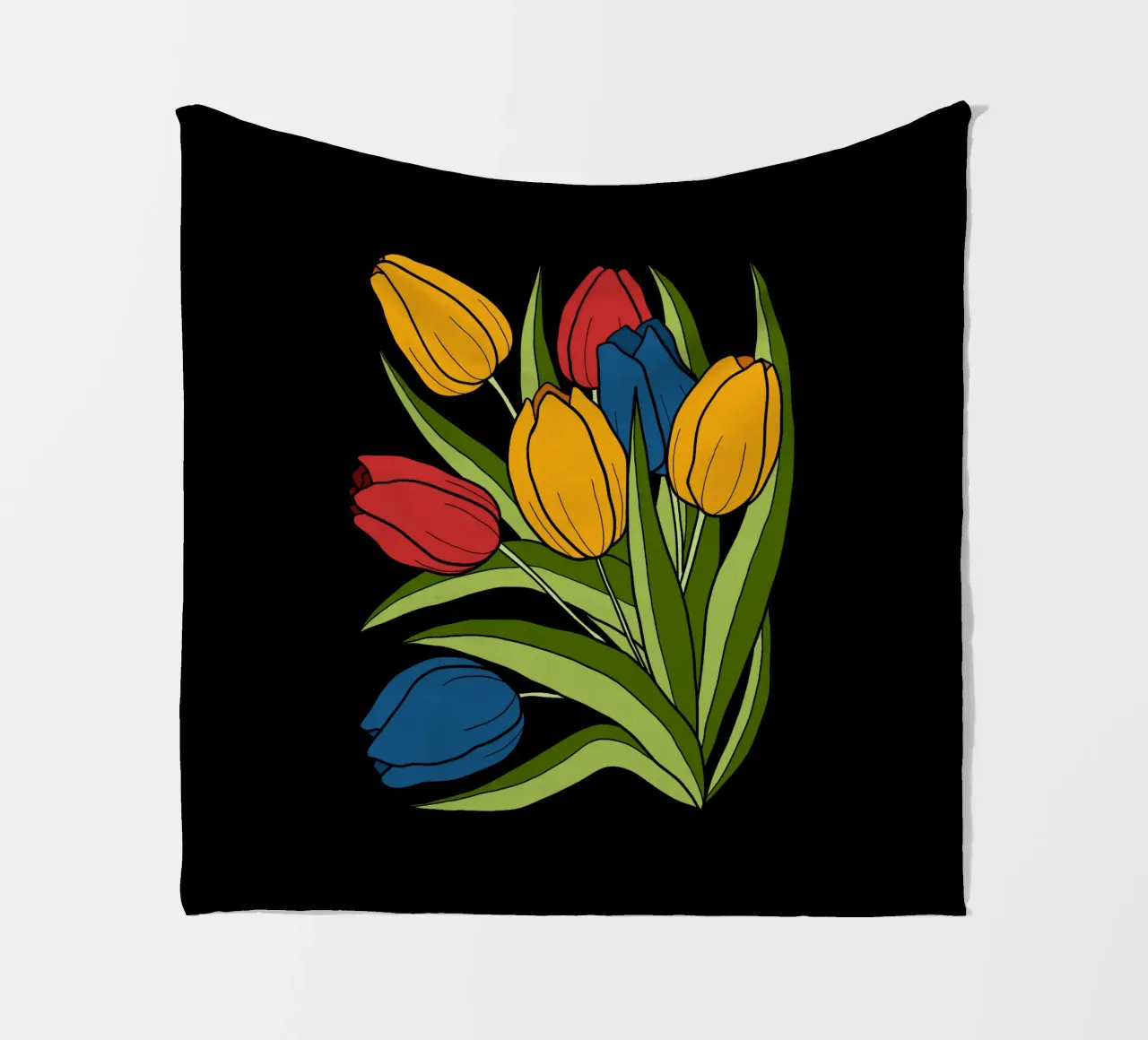 Pop tulips coperta in pile da TijanaArtStudio88