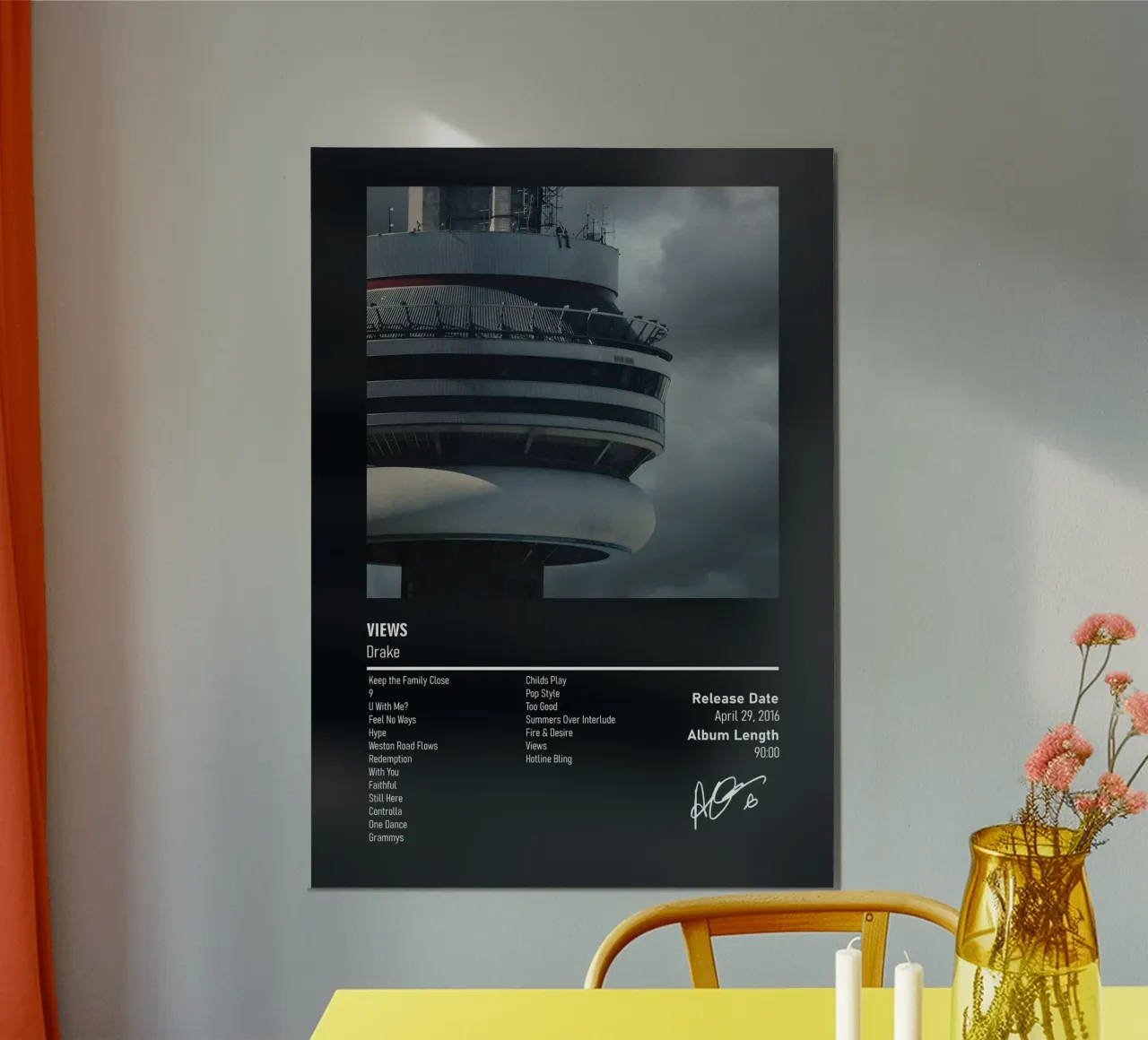 Views Drake poster con telaio in alluminio da DGUnder