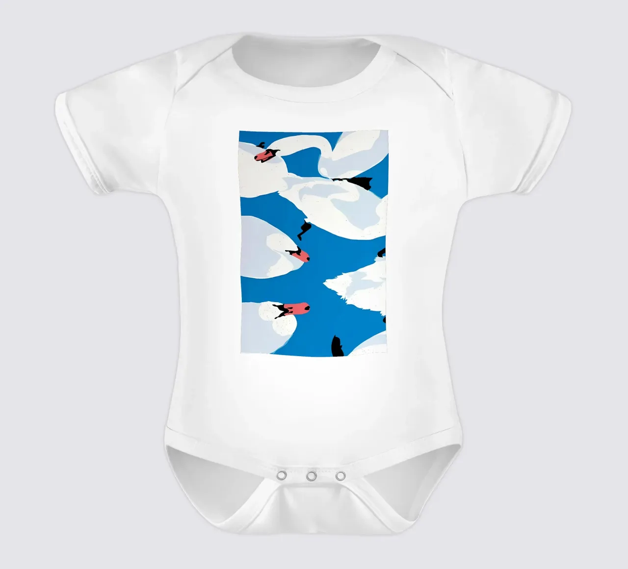 Sei cigni blu body neonato maniche corte da sharemantes