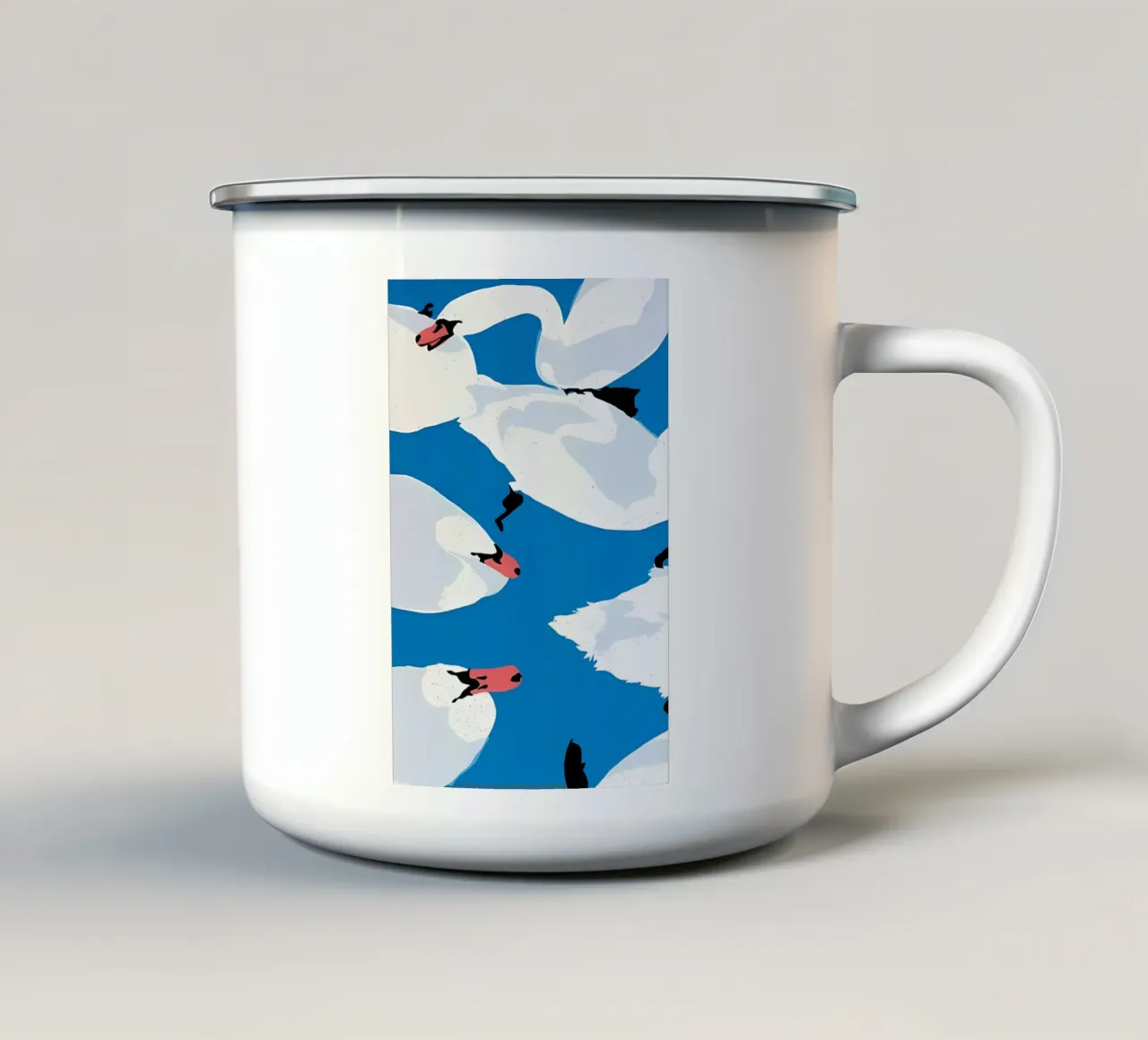 Sei cigni blu tazza in smalto da sharemantes