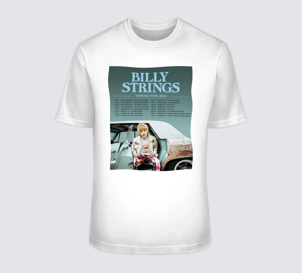 tour primaverile di billy strings t-shirt da martina