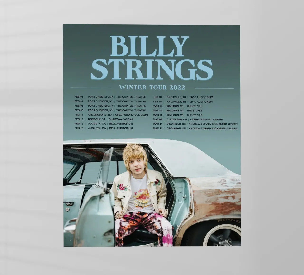 tour primaverile di billy strings pellicola backlit da martina