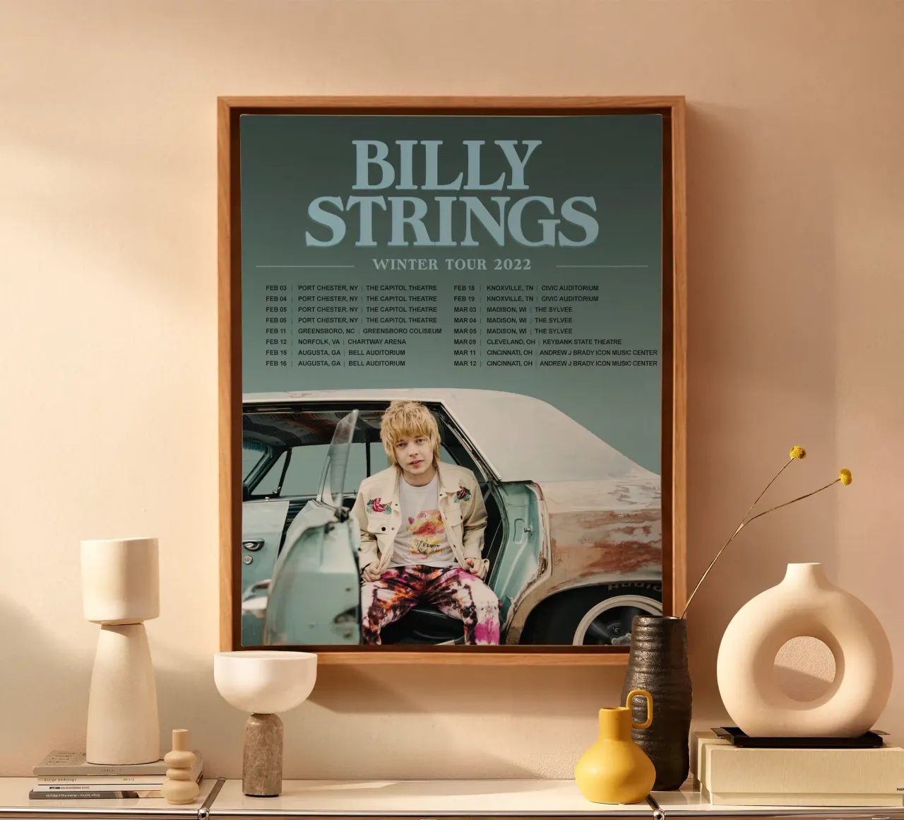 billy strings spring tour canvas by martina
