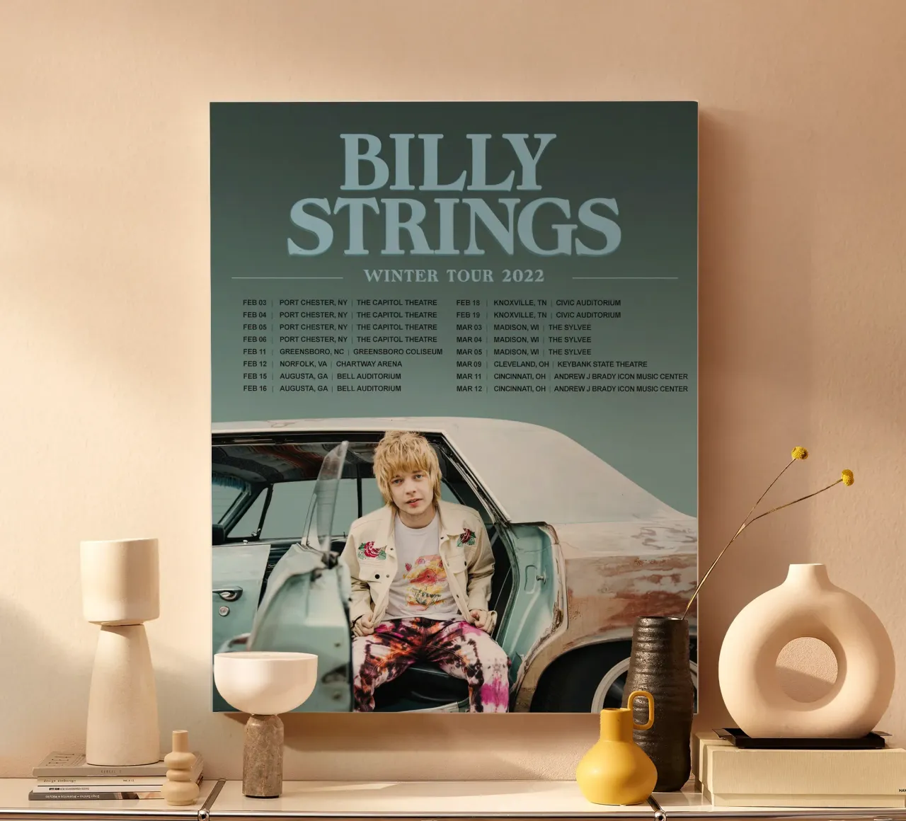 billy strings spring tour canvas by martina